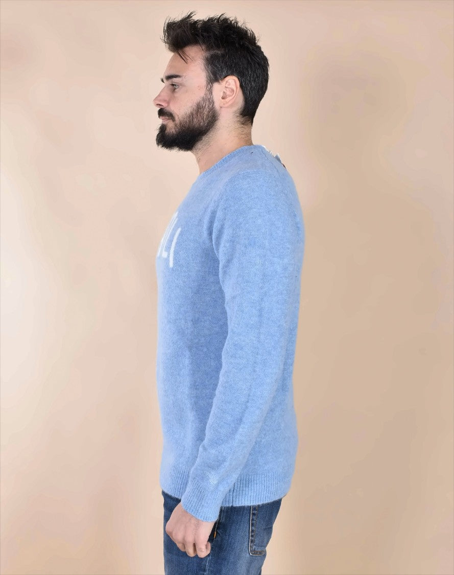 Mc2 Saint Barth Heron Alpaca Napoli Sweater With Fuzzy Detailing