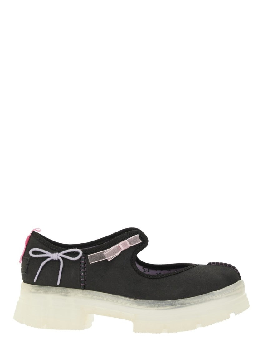 Ugg Mary Jane Flats With Translucent Sole And Decorative Bows