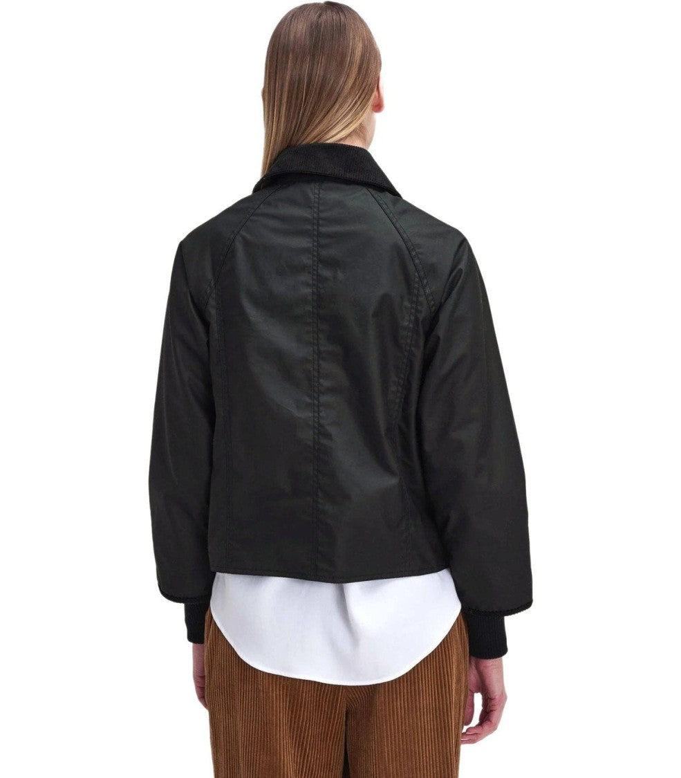 Barbour Beadnell Wax Black Cropped Jacket