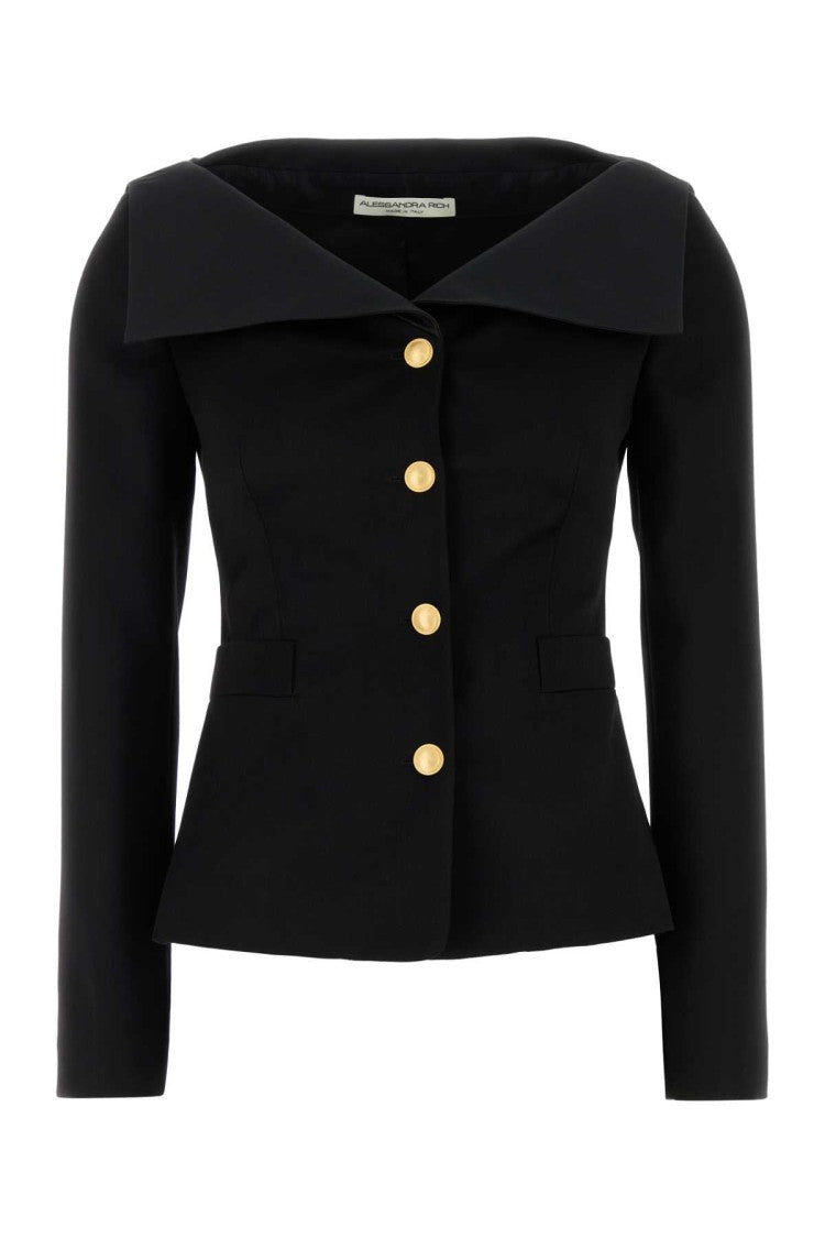 Alessandra Rich Black Wool Blazer