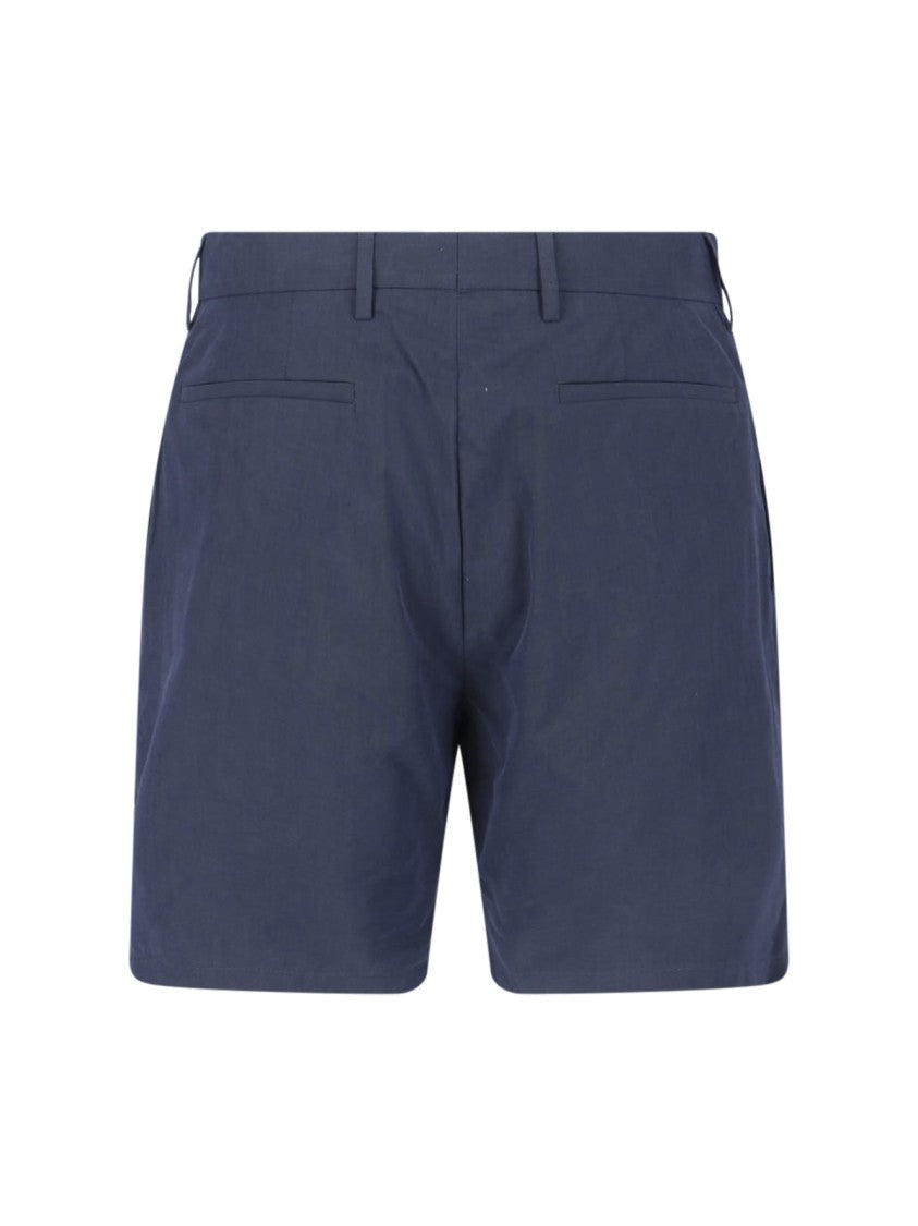 Paul Smith Blue Mid-Rise Cotton Straight Shorts
