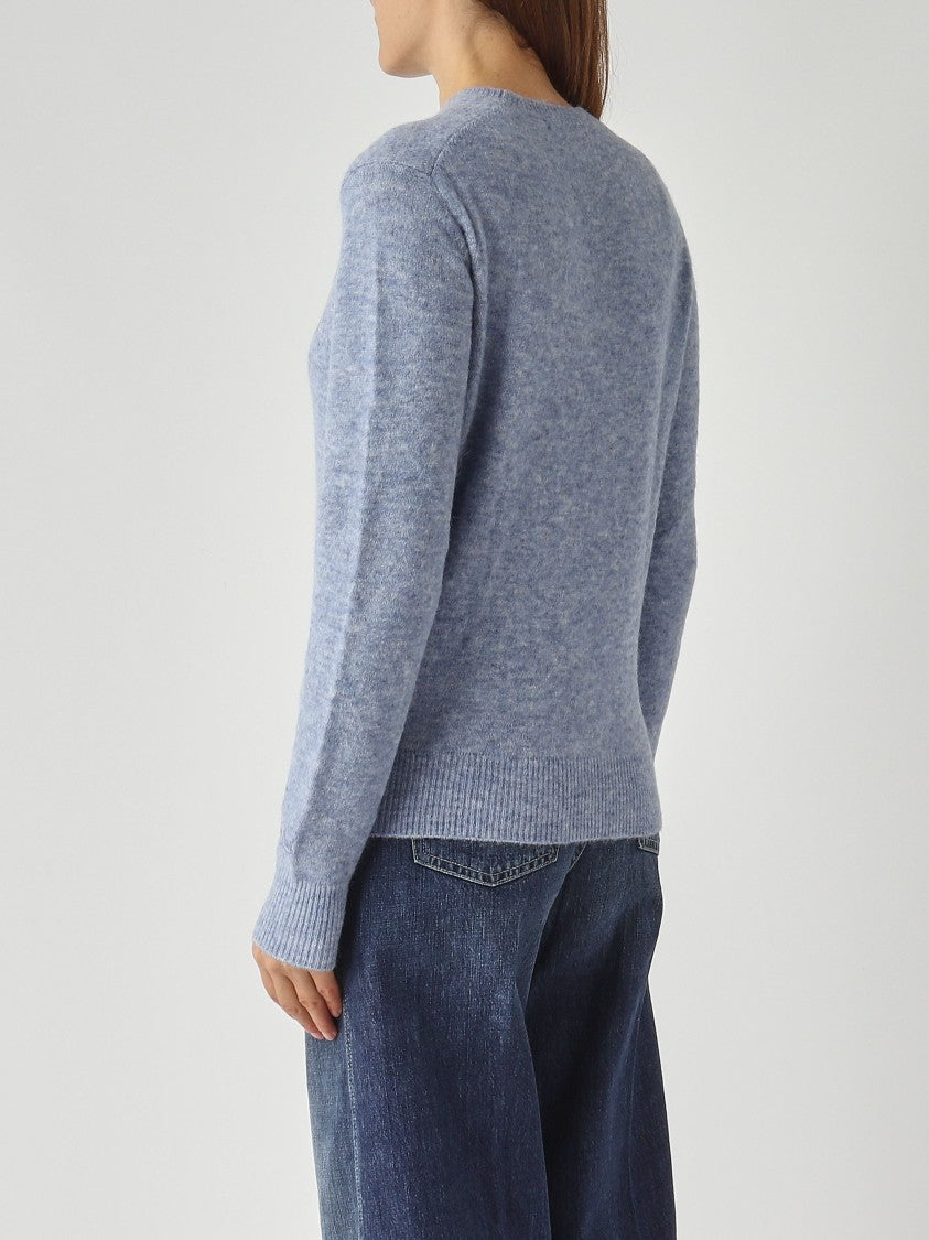 Mc2 Saint Barth Alpaca Knit Sweater With Ribbed Finishing