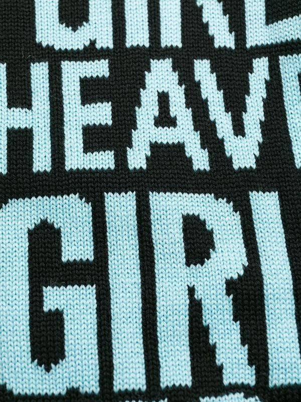 Philipp Plein Knitted Pullover Sweater With Graphic Text And Emblem