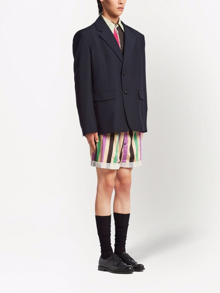 Prada Blue Oversized Mohair/Wool Blazer