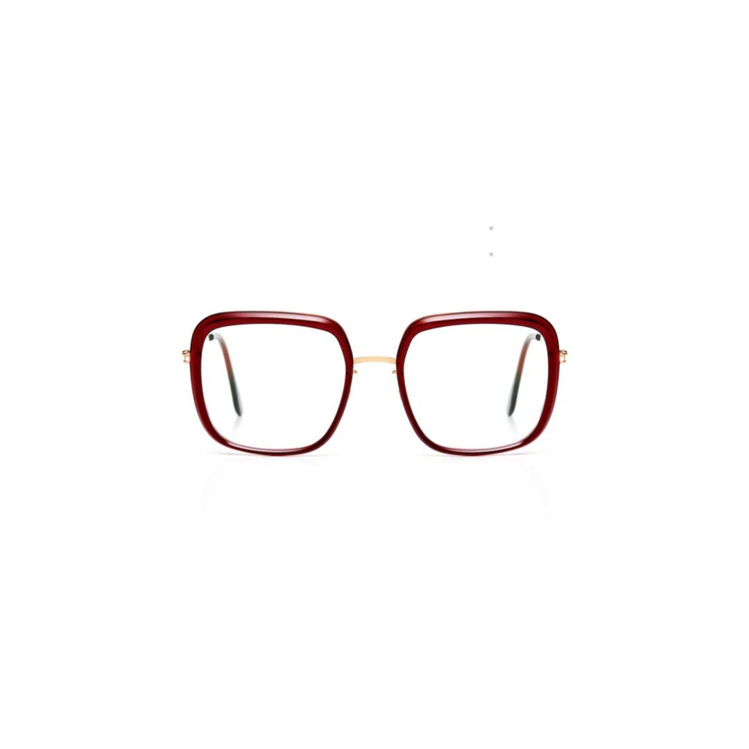 Haffmans & Neumeister Vaudelle Bold Square Frame Eyeglasses With Gold Accents