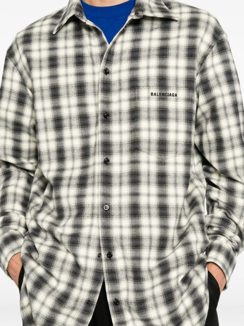 Balenciaga Plaid Cotton Regular Fit Shirt
