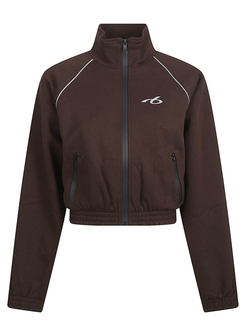 Balenciaga Cropped Jacket With High Collar And Double Zipper Closure