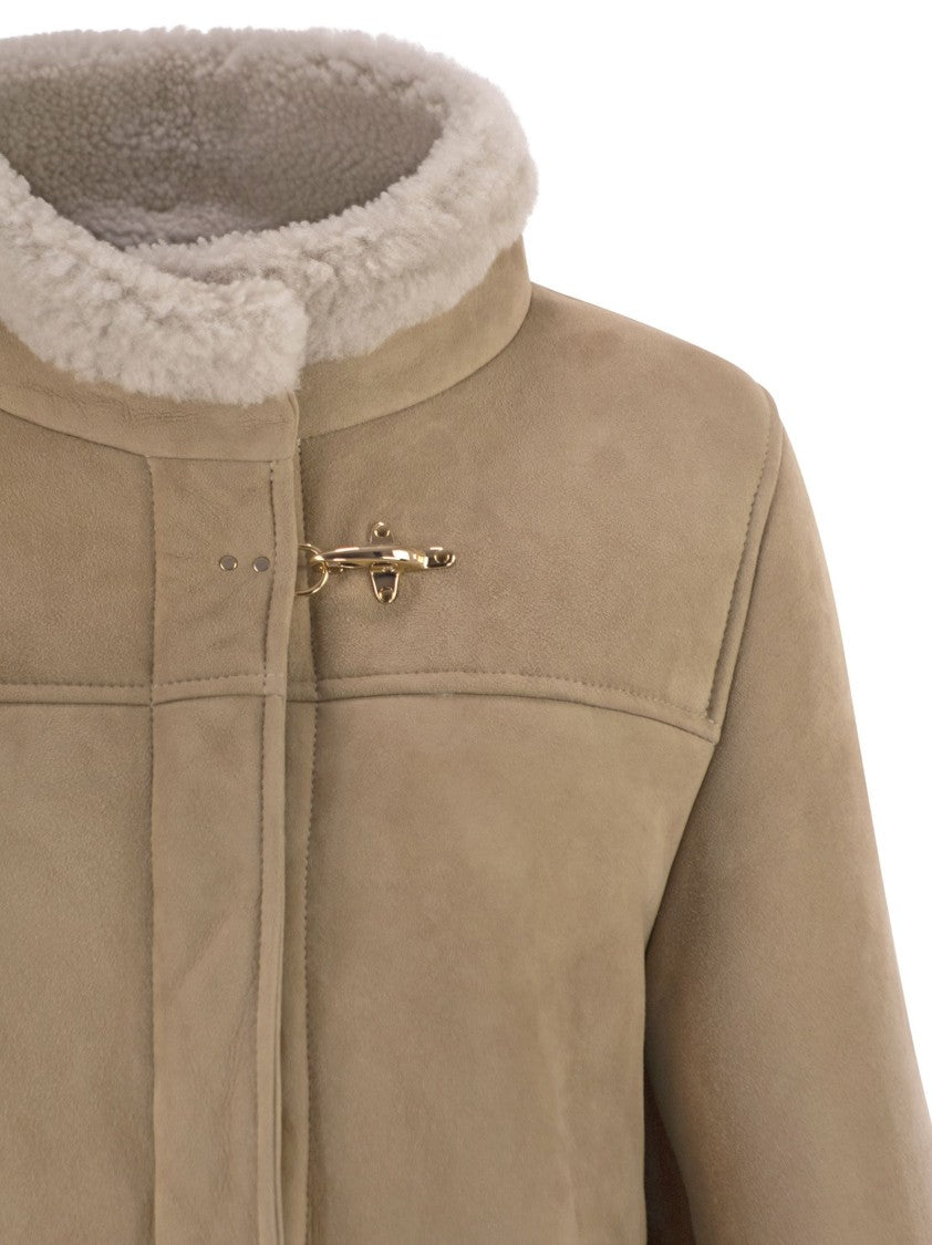 Fay Structured Sheepskin Coat
