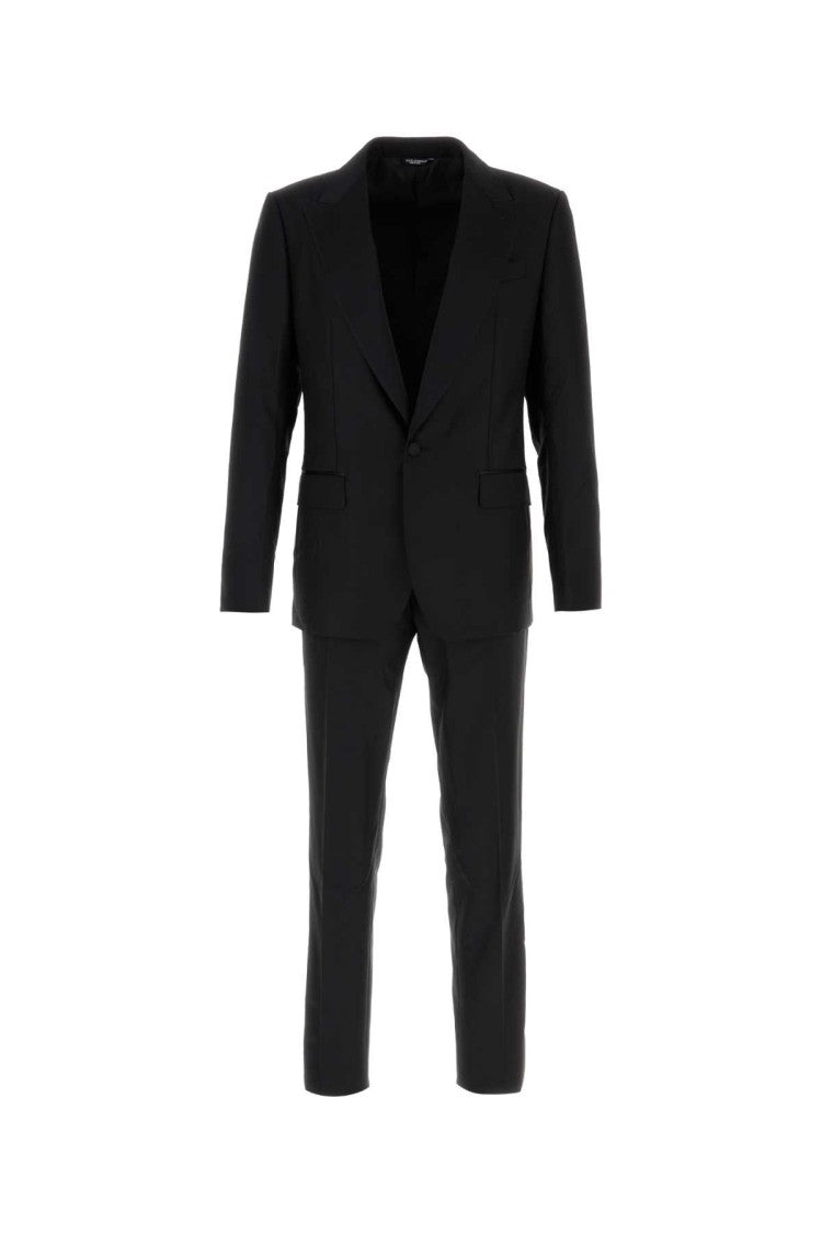 Dolce & Gabbana Black Wool Blend Suit