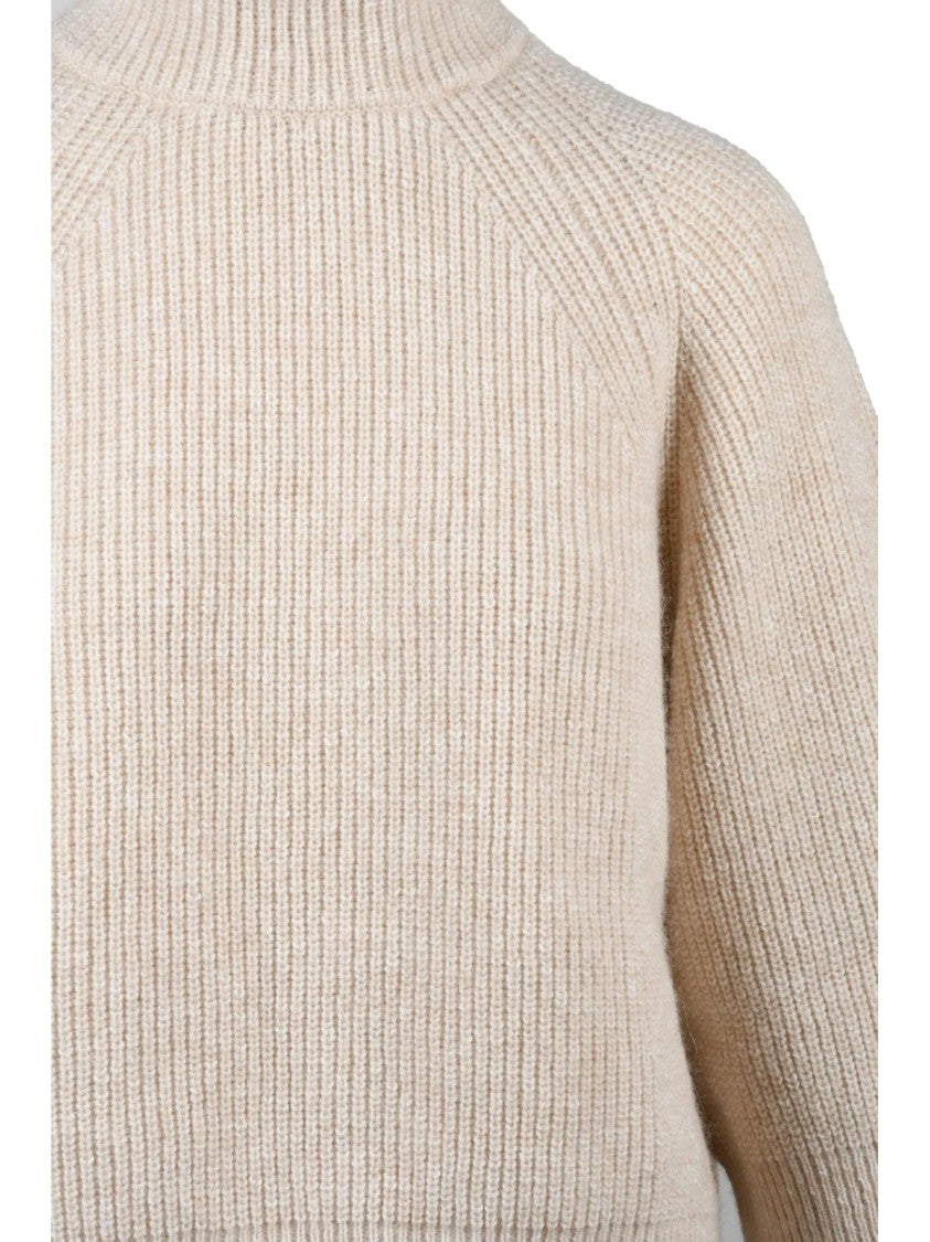 Peserico Easy Ribbed Turtleneck Sweater With Boxy Silhouette And Raglan Sleeves