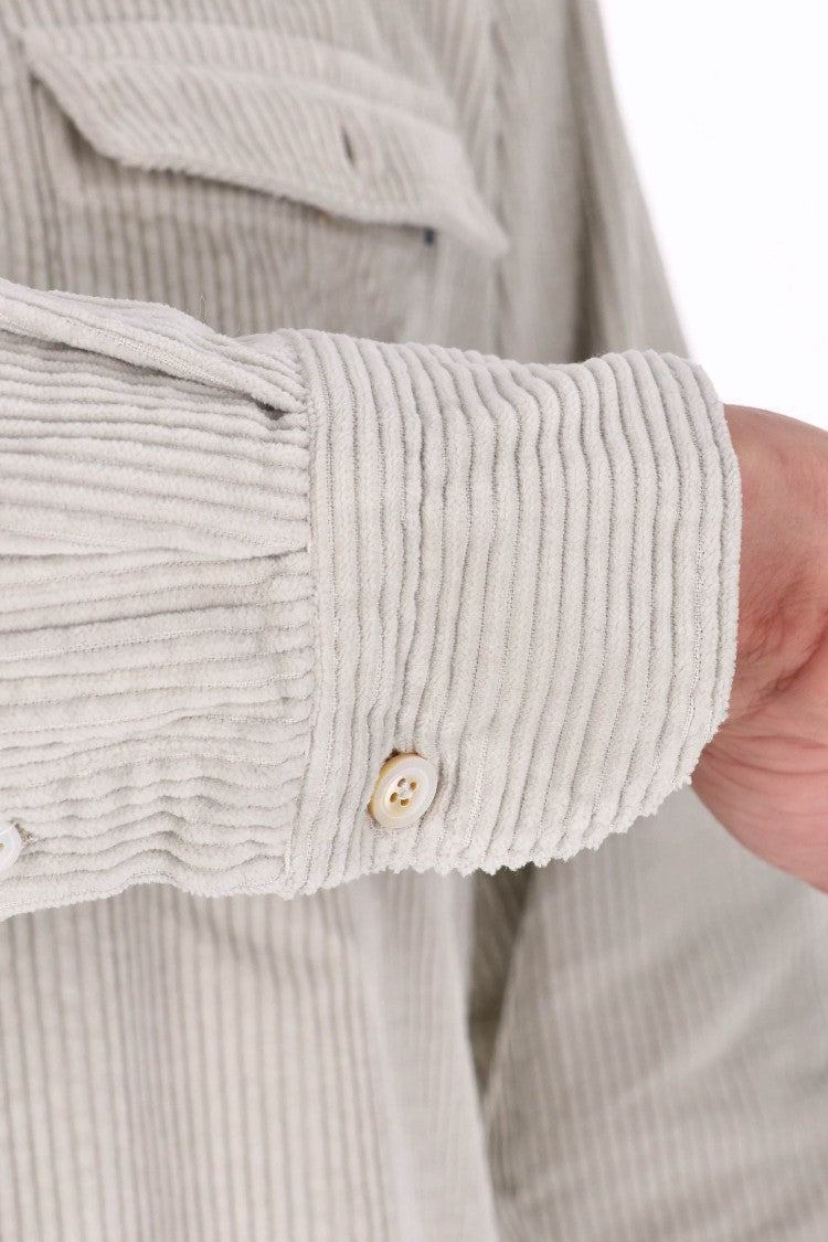 Finamore Corduroy Overshirt With Button-Down Front And Flap Pocket