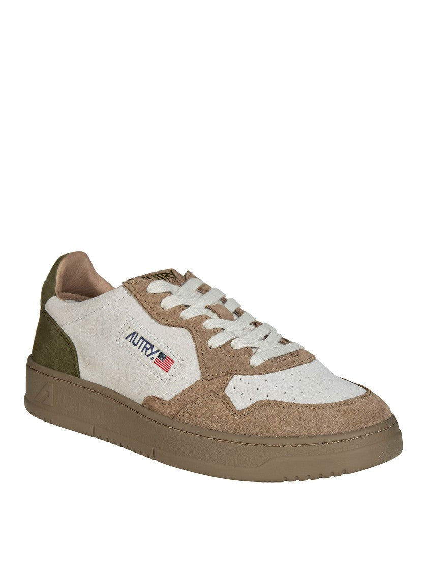 Autry White Medalist Low Leather Suede Sneakers