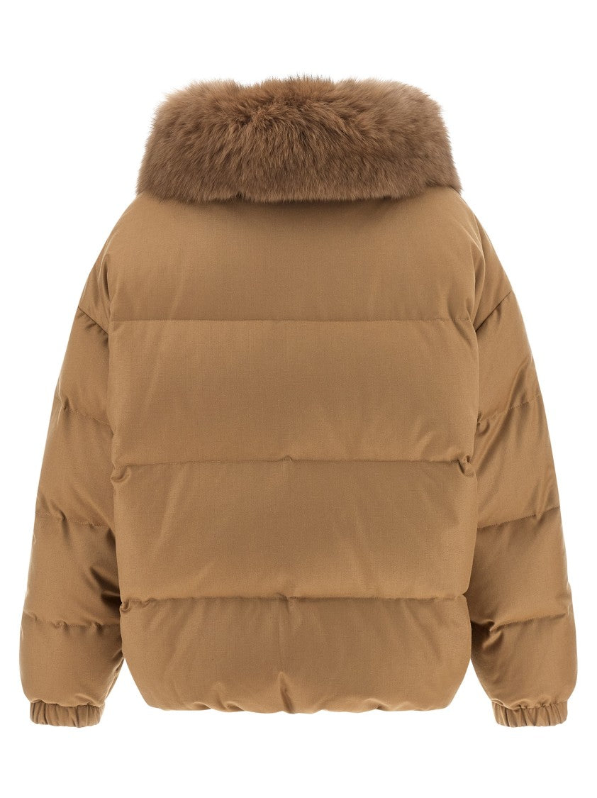 Yves Salomon Down Jacket With Mittens