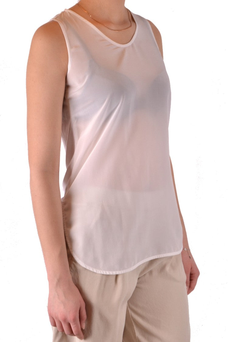 Woolrich Beige Sleeveless Top With Rounded Neckline