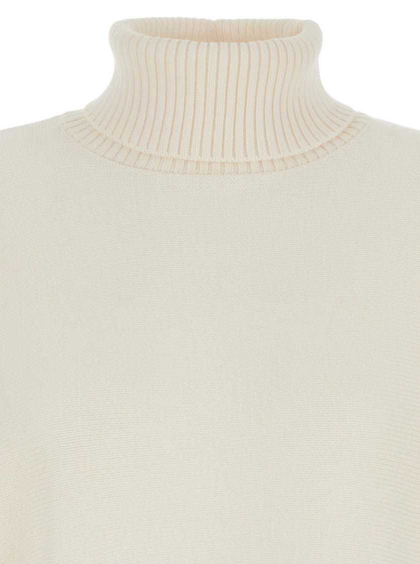 Michael Michael Kors White Turtleneck Cropped Sweater