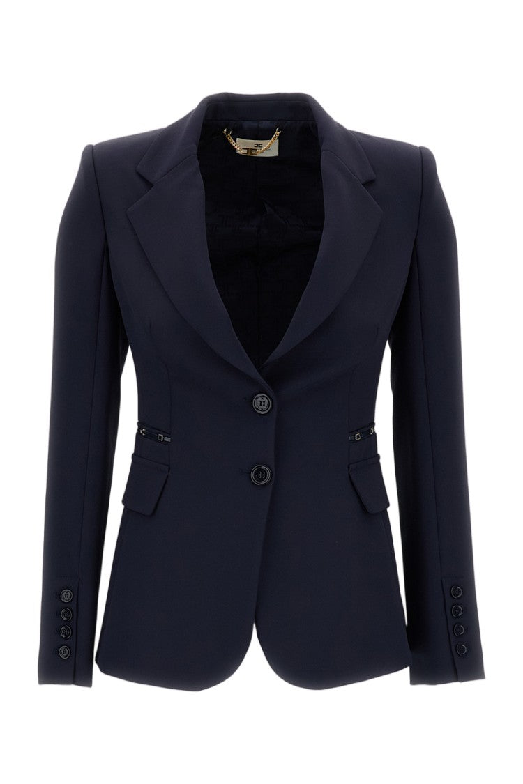 Elisabetta Franchi Fitted Single-Breasted Blazer With Monogram Lining