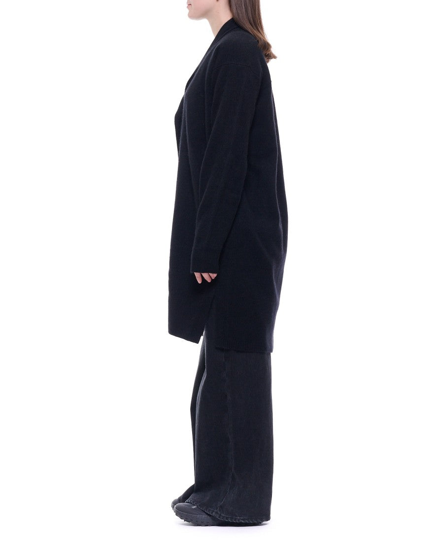 Ct Plage Long Black Cardigan With V-Neckline