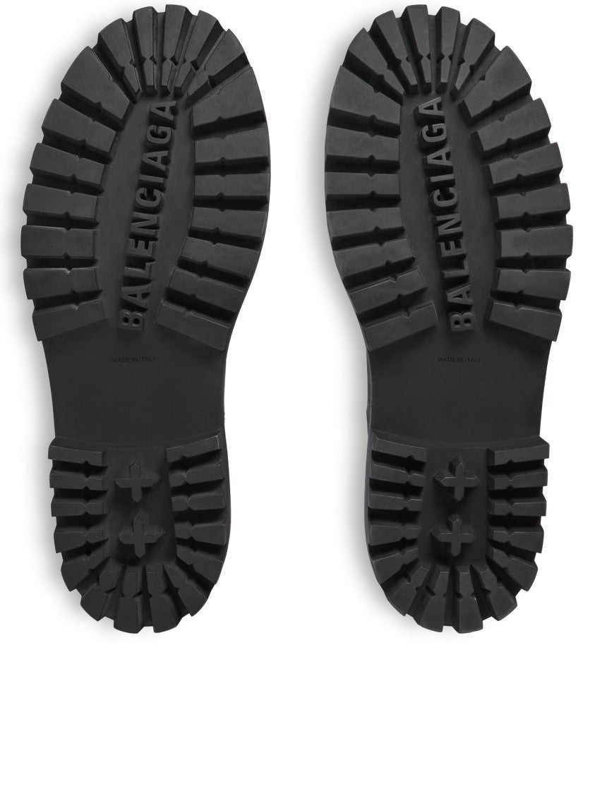 Balenciaga Black Strike Chels Chunky Leather Boots