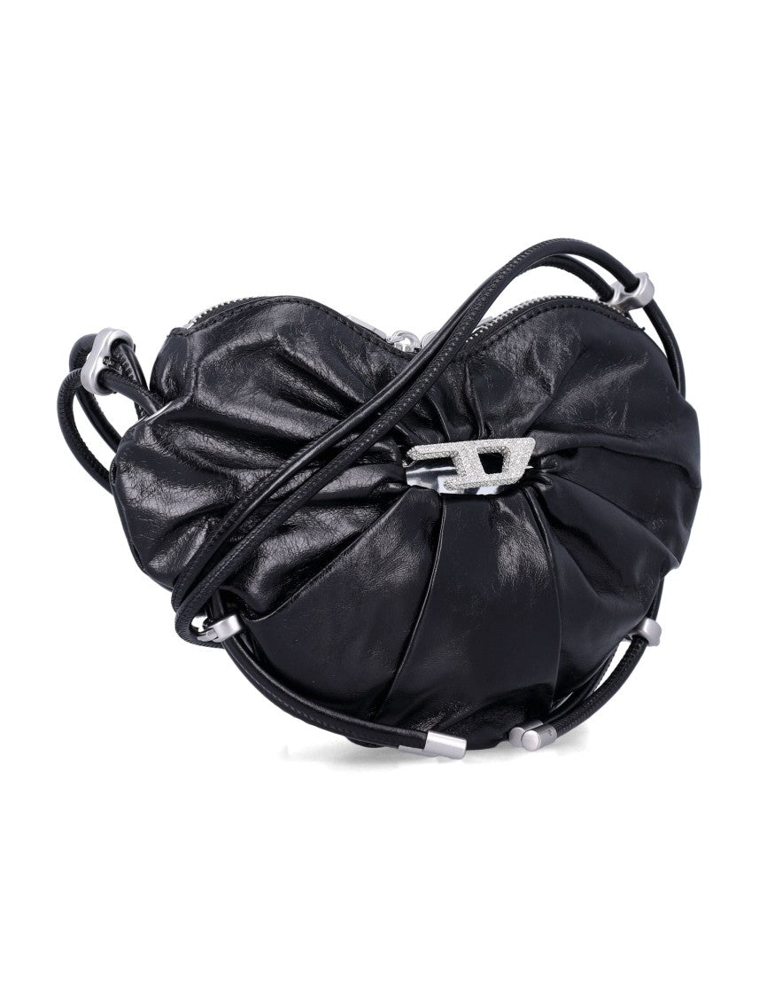 Diesel Scrunch Heart Crinkly Leather Bag