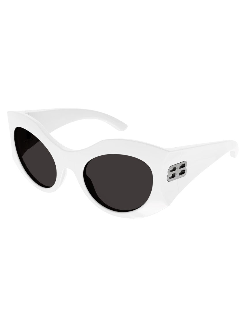 Balenciaga White Bb0256s Cat-Eye Glossy Sunglasses