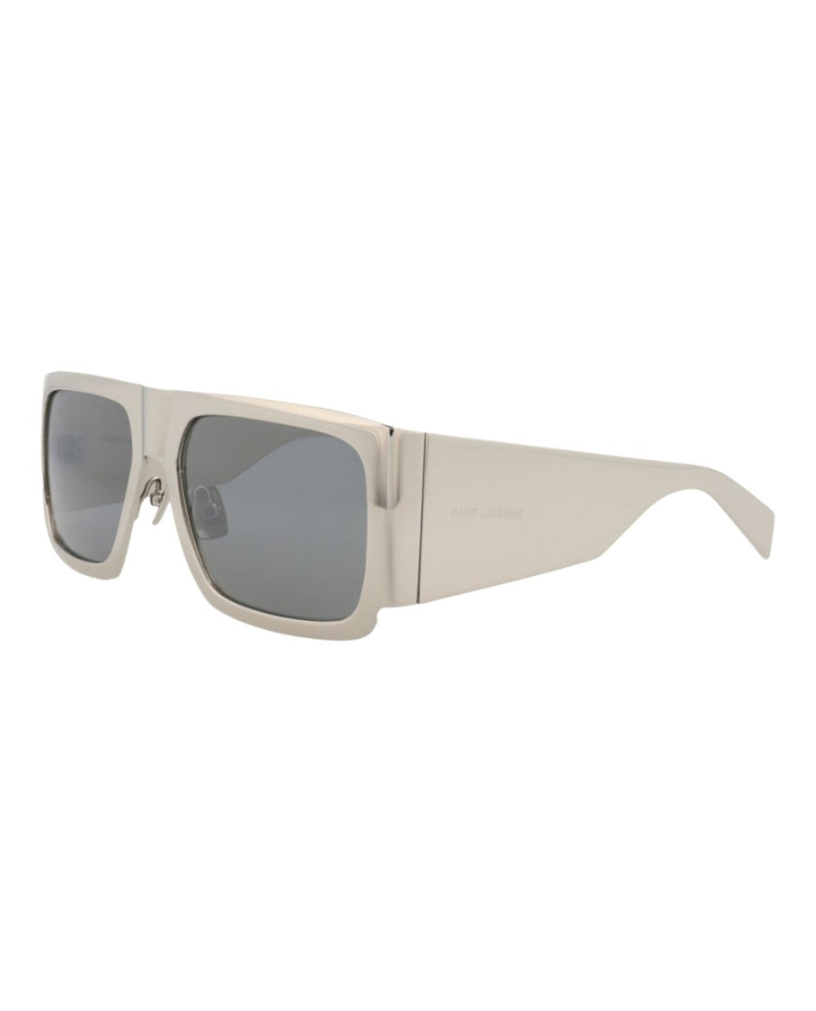 Saint Laurent Square-Frame Metal Sunglasses