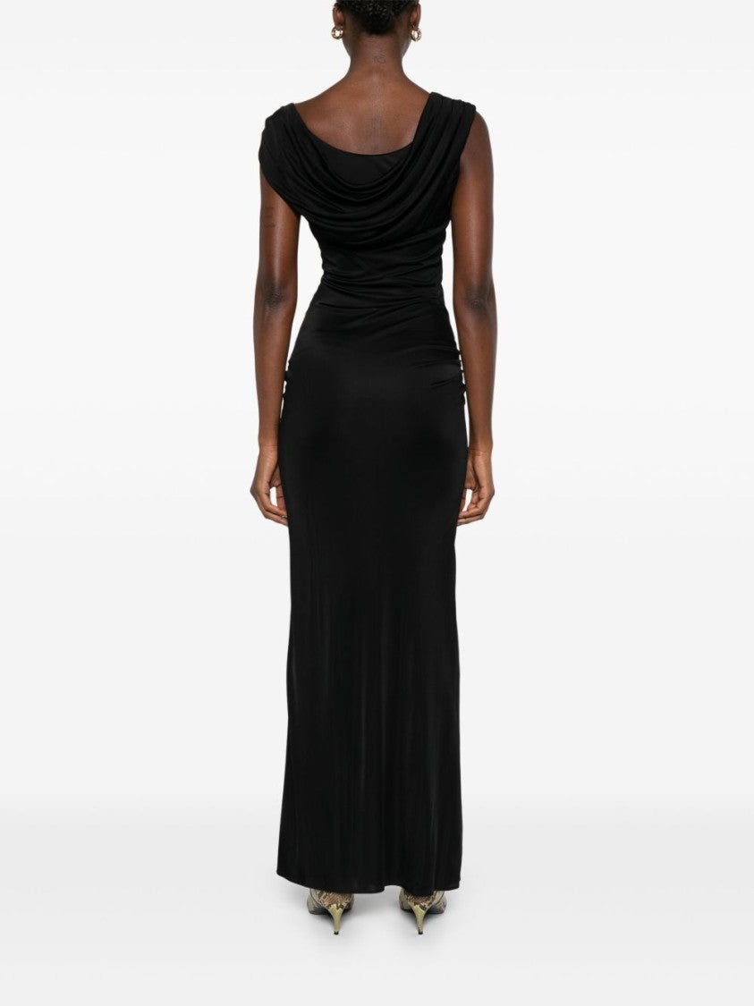 Versace Asymmetrical Jersey Crepe Dress