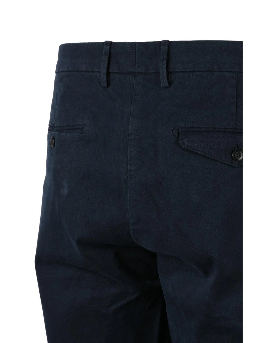 Dondup Blue Joe Tailored Stretch Cotton Trousers