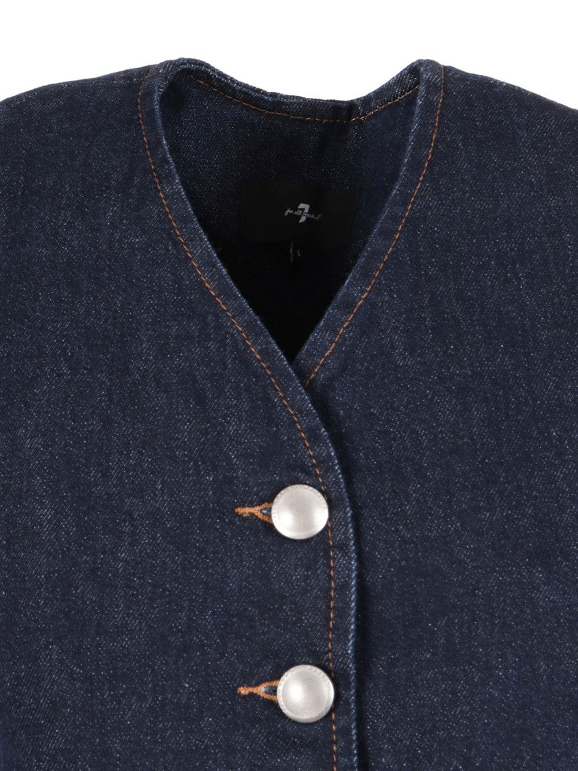 7 For All Mankind Lady Vest Smoove With Exposed Buttons