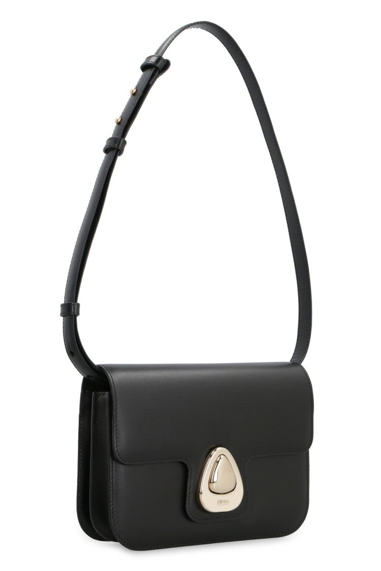 A.P.C. Structured Smooth Leather Shoulder Bag
