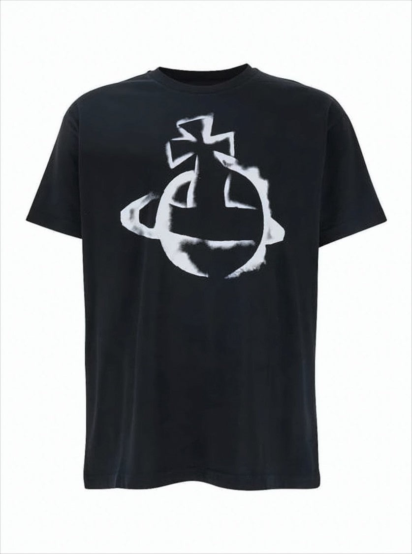 Vivienne Westwood Relaxed-Fit Black T-Shirt With Abstract Graphic Prin