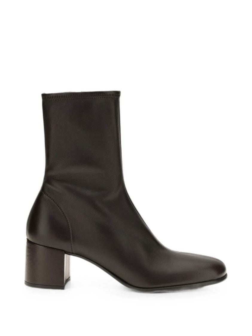 Prada Black Metallic Detail Leather Ankle Boots