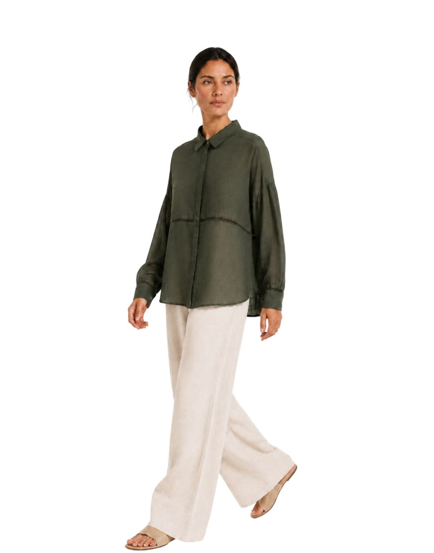 Pomandère Forest Openwork Cotton-Wool Shirt
