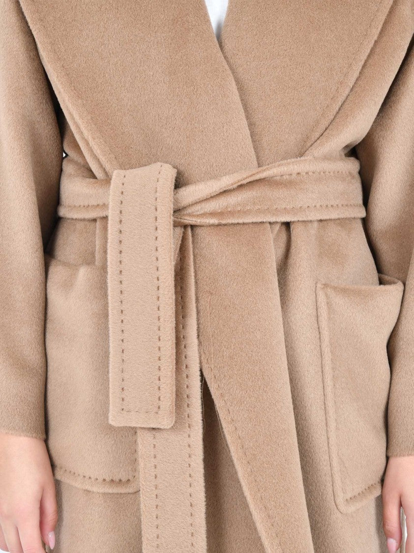 Max Mara Oversized Midi Wrap Coat With Shawl Collar