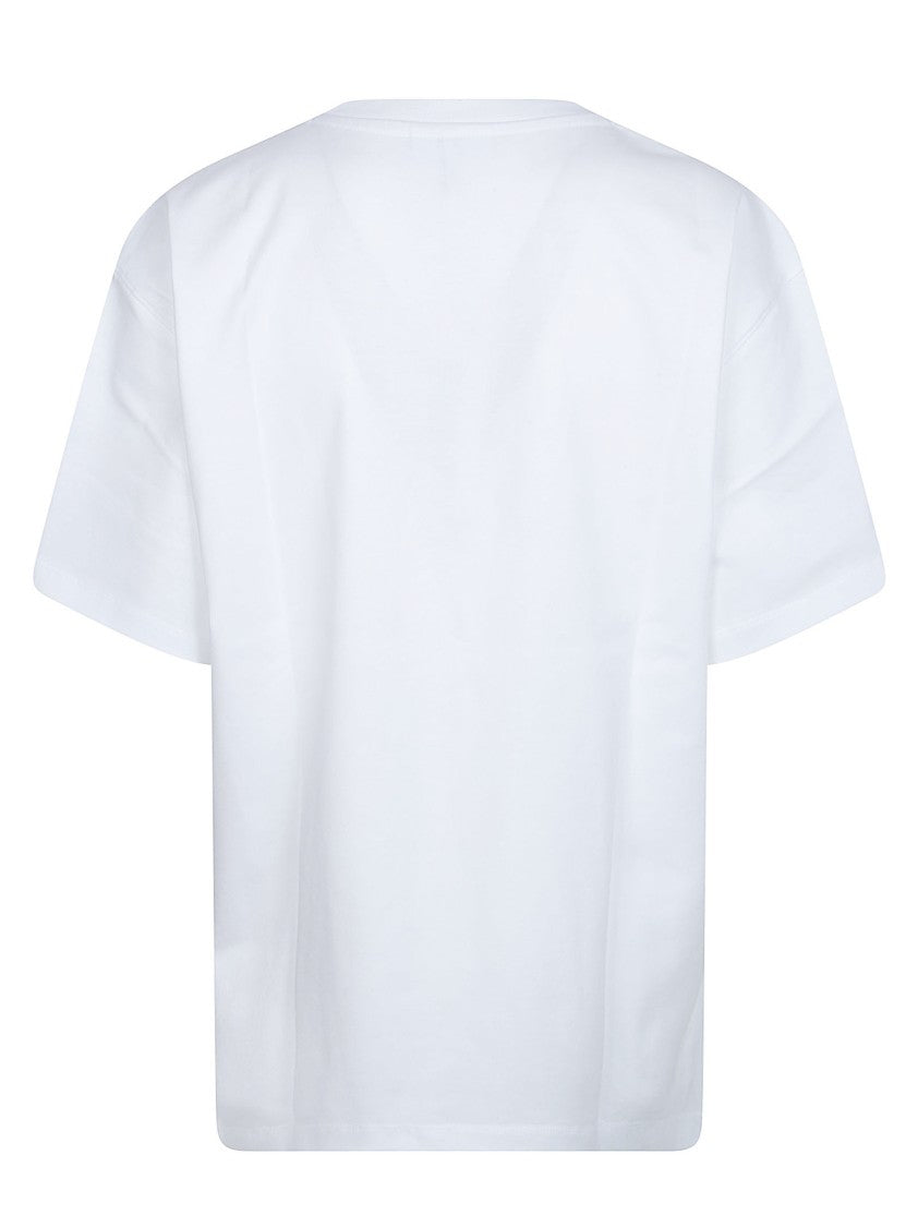 Ganni Short-Sleeved Crew Neck T-Shirt With Playful Raspberry Print