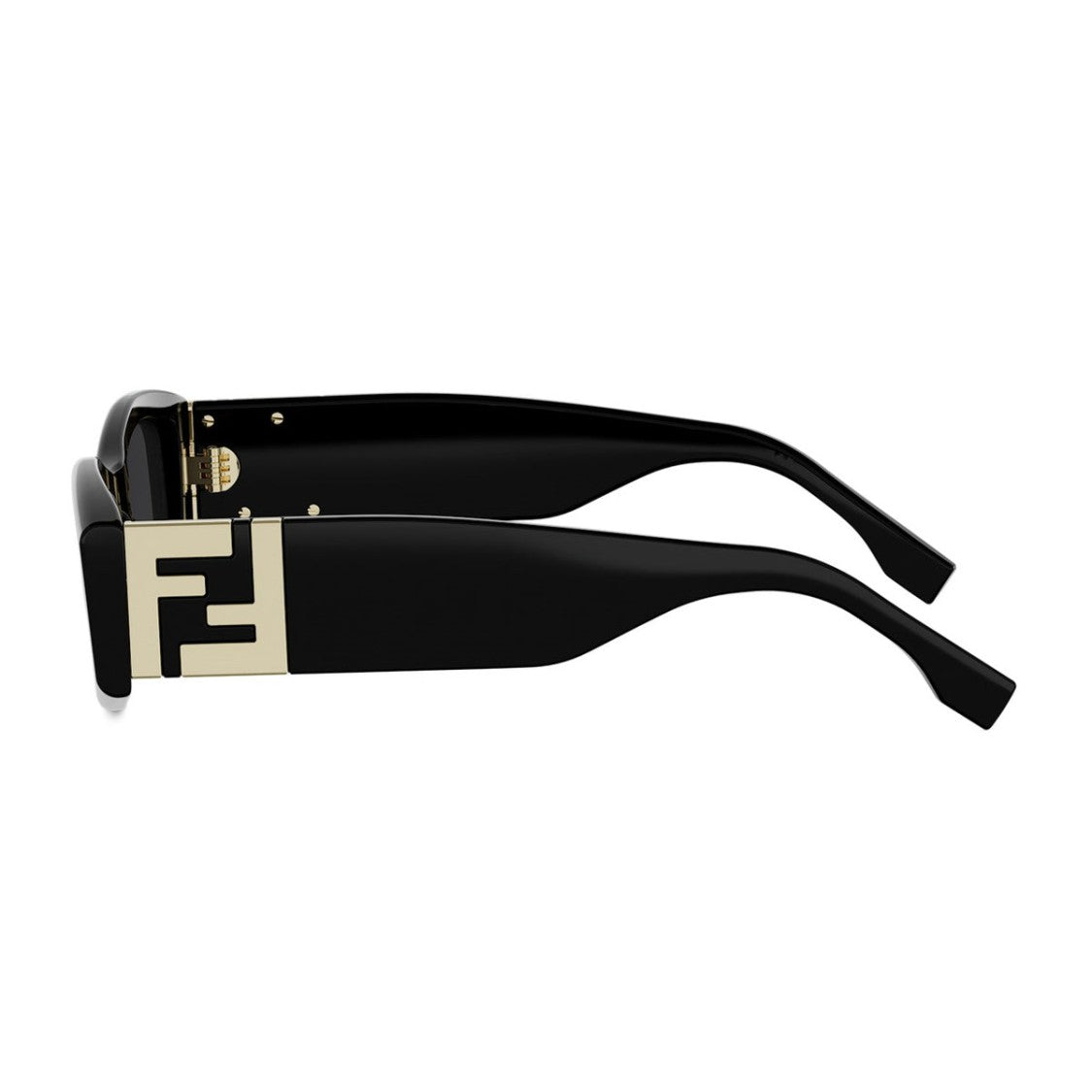 Fendi Black Fe40204i Rectangular Acetate Sunglasses