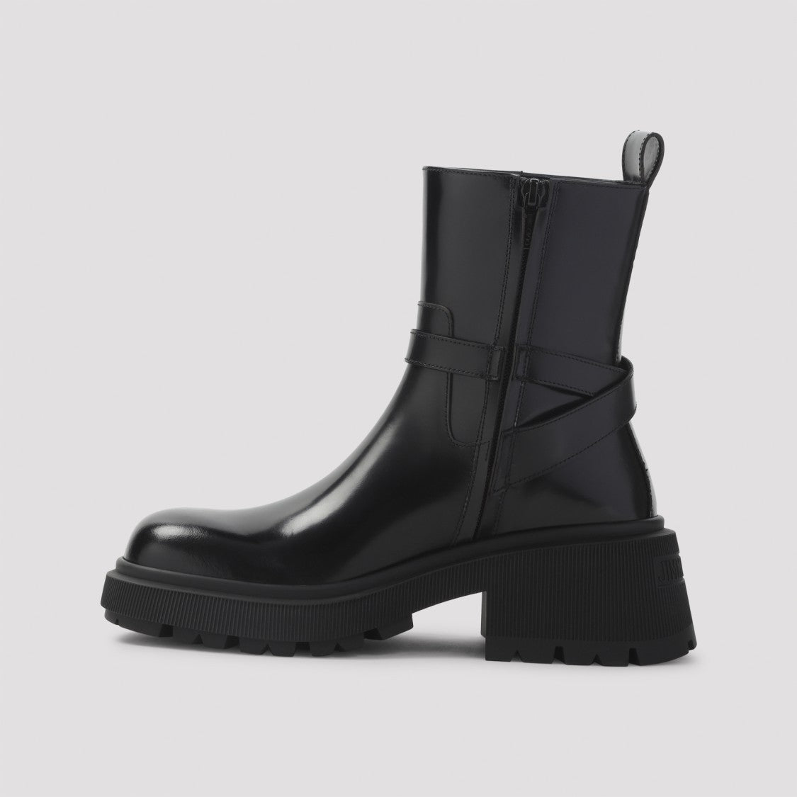 Jimmy Choo Black Leather Soft Box Calf Conny Flat Boots