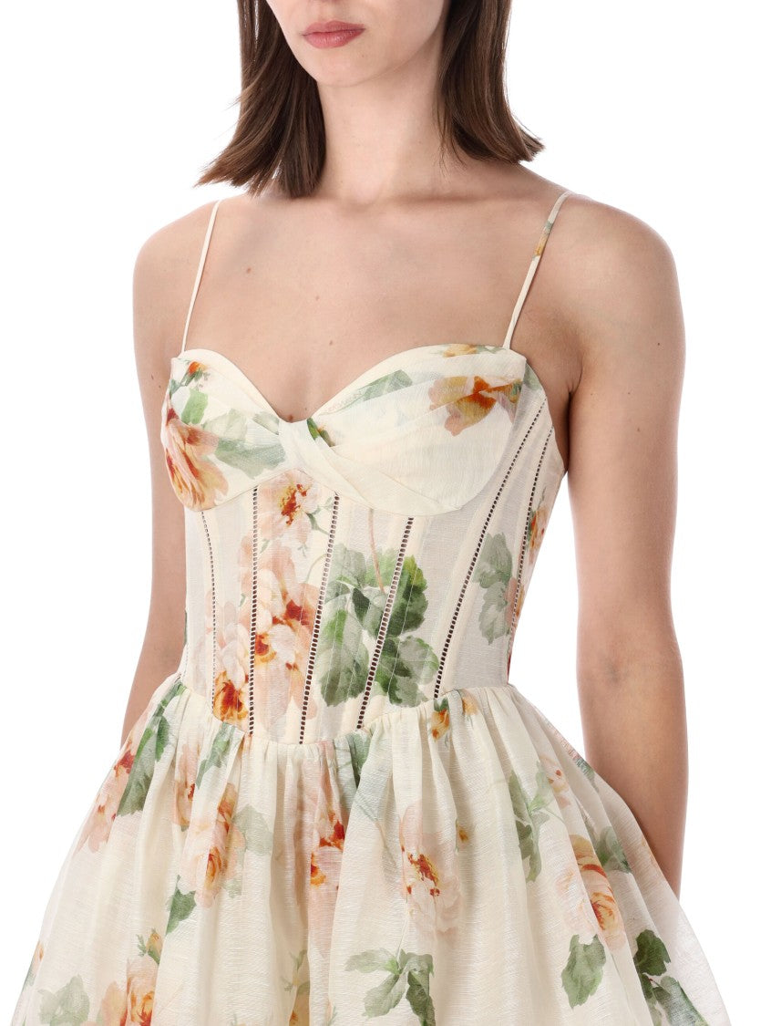 Zimmermann Carouselle Corset Fitted Mini Dress