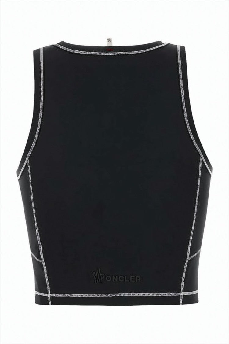 Moncler Fitted Sleeveless Crop Top With Contrasting Edging
