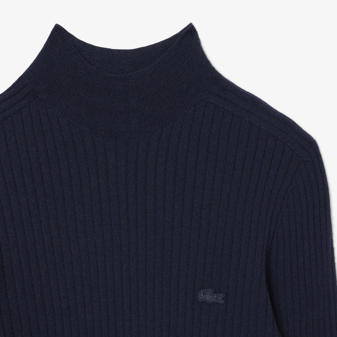Lacoste Ribbed Merino Wool Turtleneck Sweater