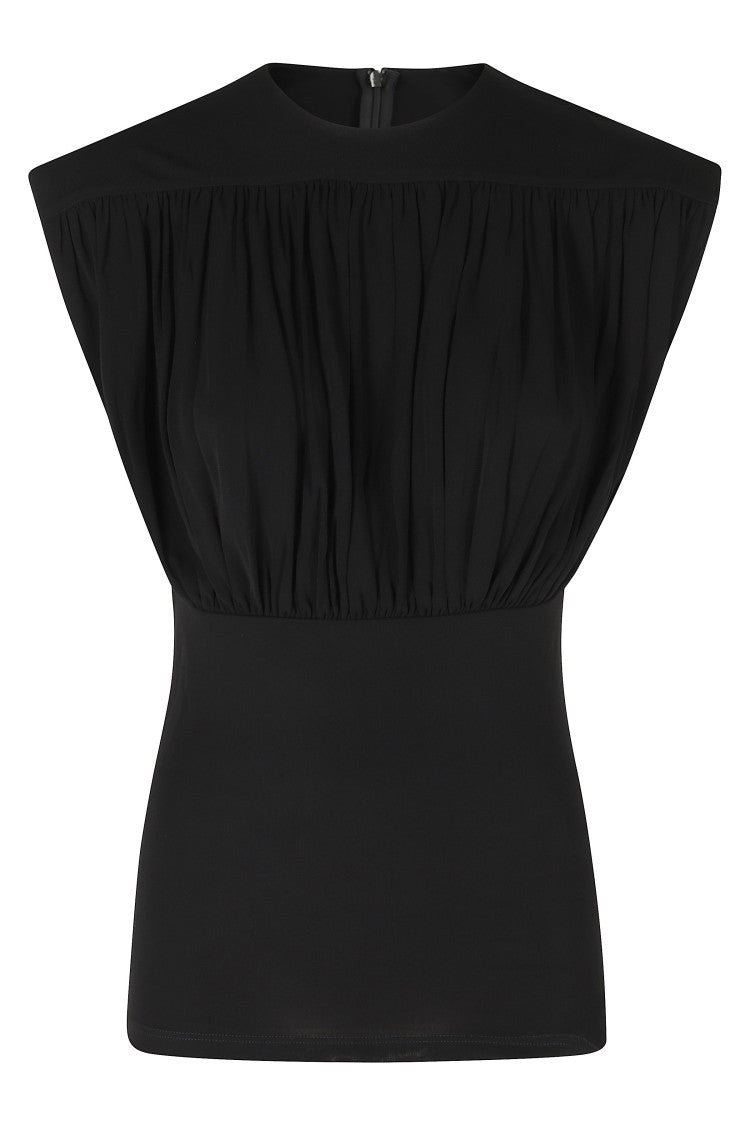 Anine Bing Black Fran Draped Viscose Top