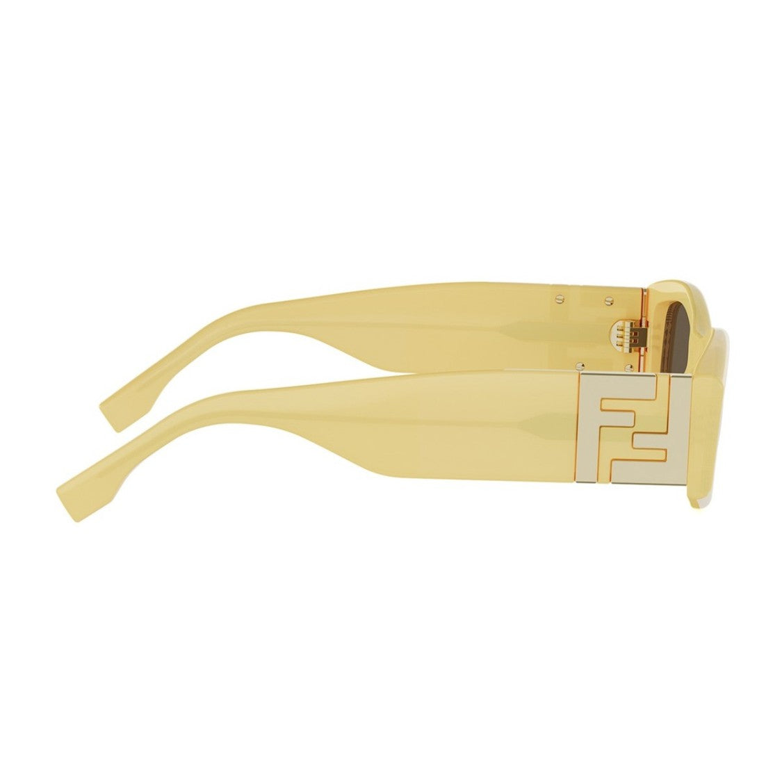 Fendi Yellow Forever Fendi Acetate Rectangular Sunglasses