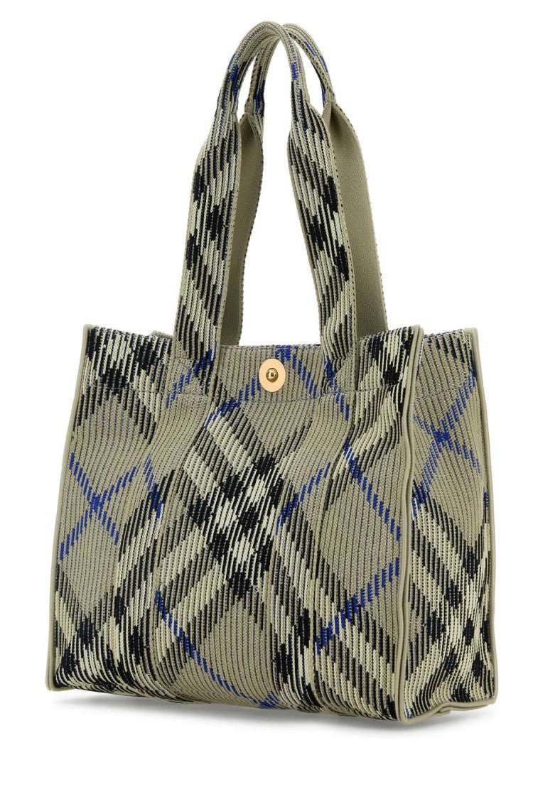 Burberry Embroidered Canvas Shopping Bag