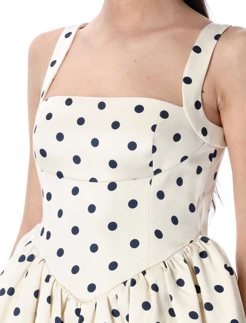 Self-Portrait Polka Dot Satin Mini Dress