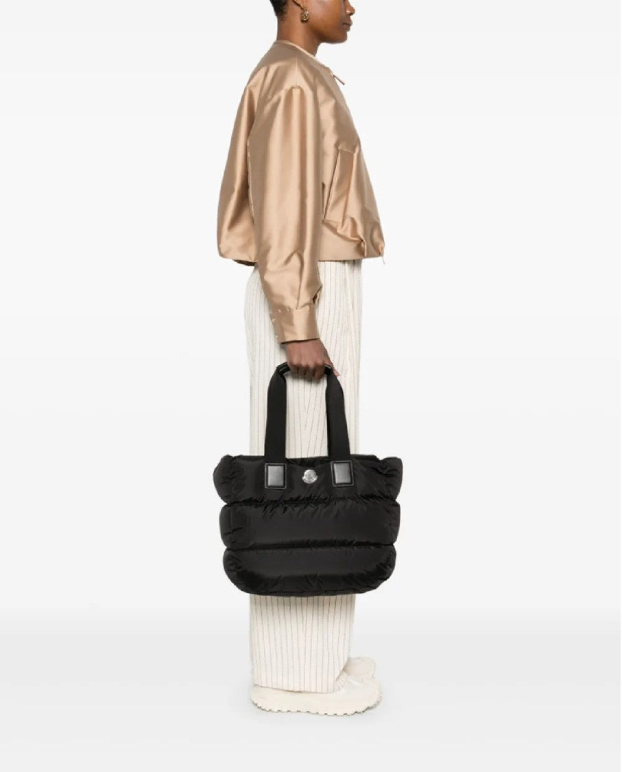 Moncler Quilted Black Bag With Structured Silhouette