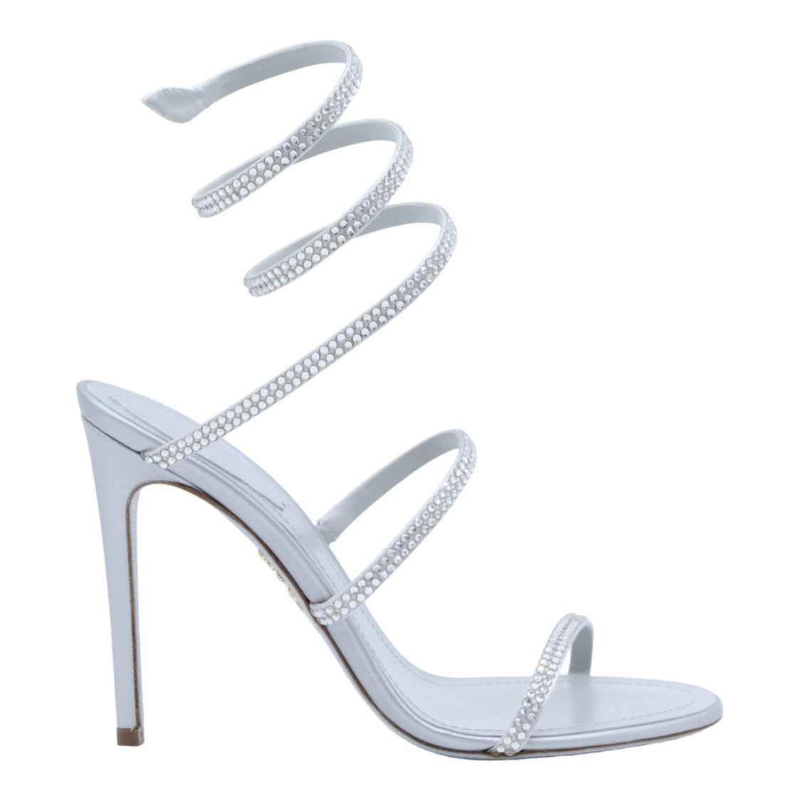 René Caovilla Refined Metallic Silver Sandals With Minimalist Silhouette