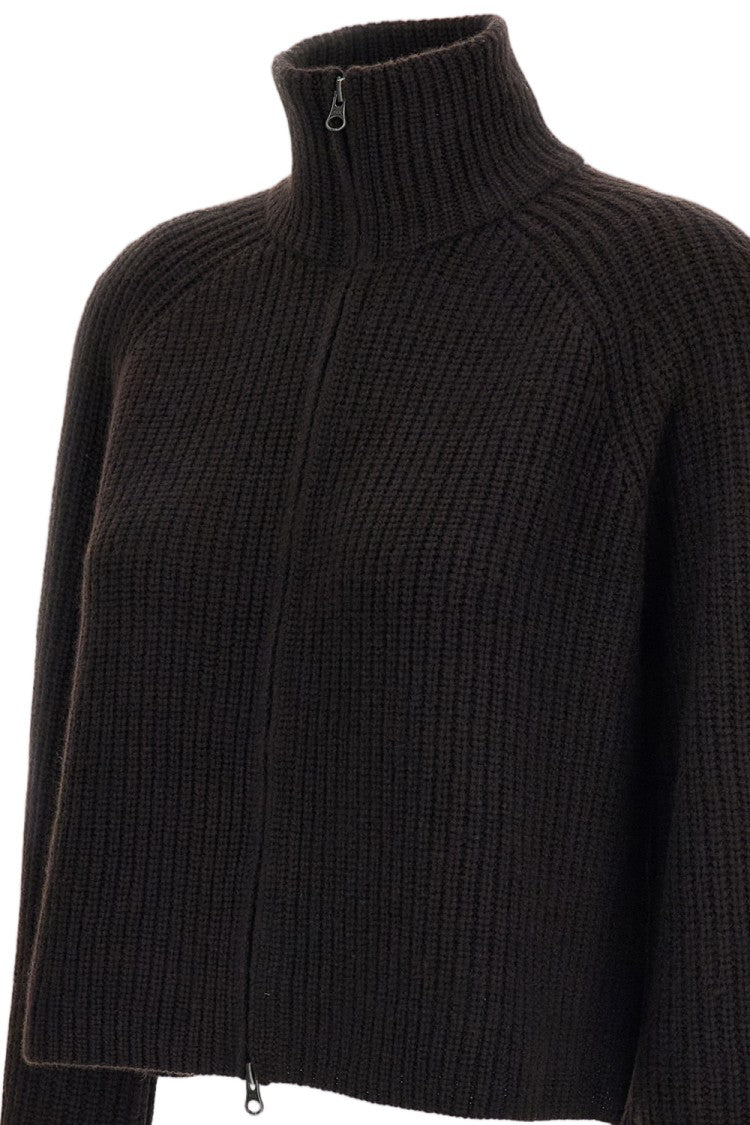 Lisa Yang Brown Sadie Cashmere Zip Cardigan