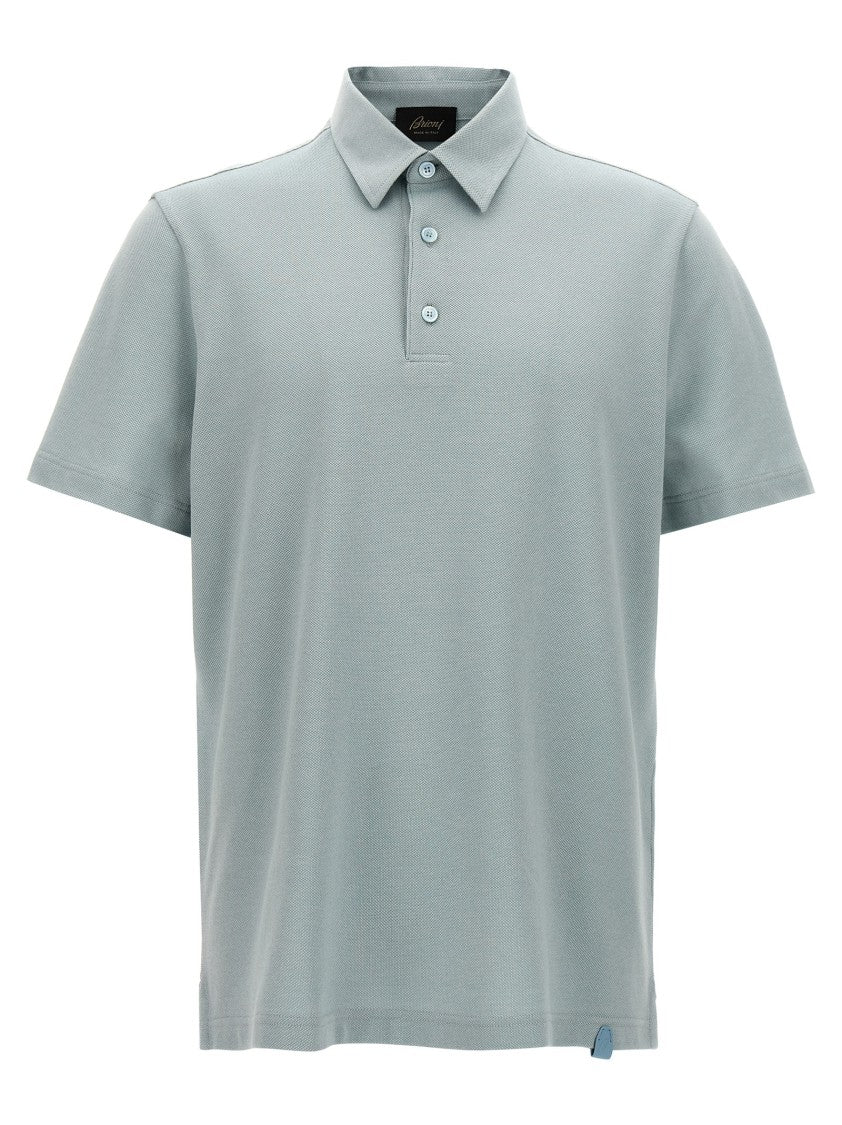 Brioni Piqué Cotton Polo Shirt With Tailored Fit
