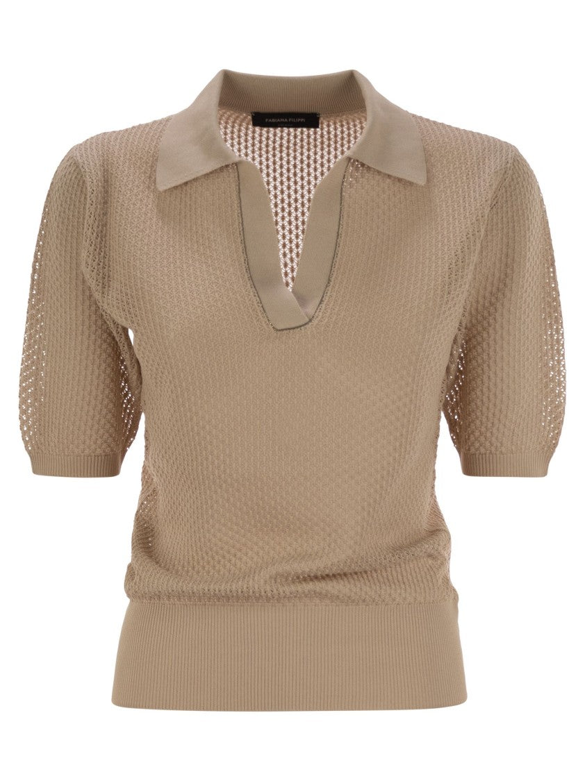 Fabiana Filippi Polo Shirt With Diamond Thread