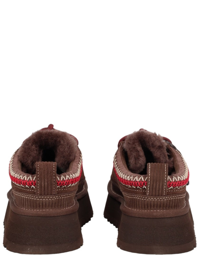 Ugg Brown Leather Woven Accent Flats