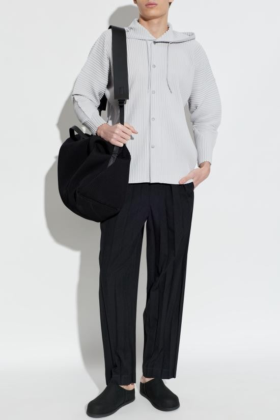Homme Plissé Issey Miyake Hooded Top With Unique Pleated Texture